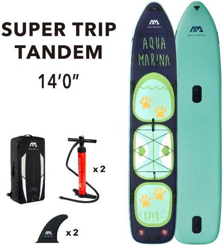 Надувная SUP-доска семейная AQUA MARINA Super Trip Tandem 14.0 front side